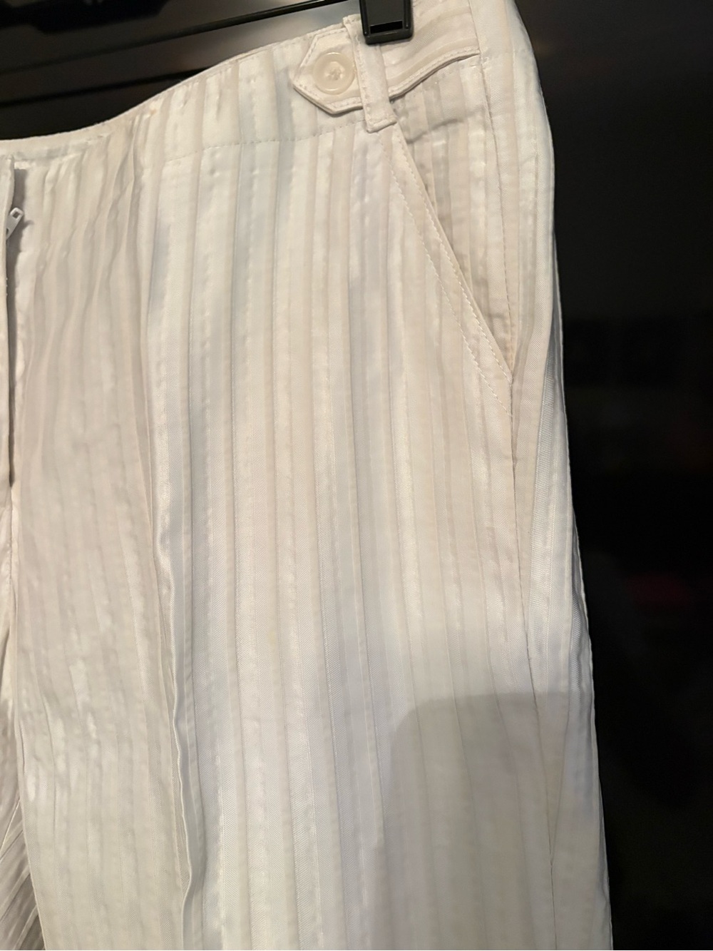 Calvin Klein White Striped Ankle Pants
